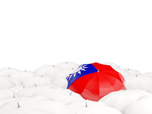 White umbrellas with flag. Download flag icon of Taiwan at PNG format