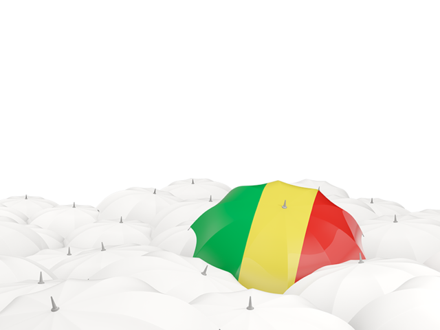 Белые зонтики с флагом. Скачать флаг. Республика Конго