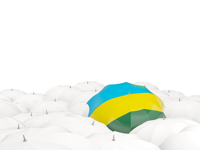 White umbrellas with flag. Download flag icon of Rwanda at PNG format