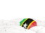 Saint Kitts and Nevis. White umbrellas with flag. Download icon.