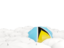 Saint Lucia. White umbrellas with flag. Download icon.