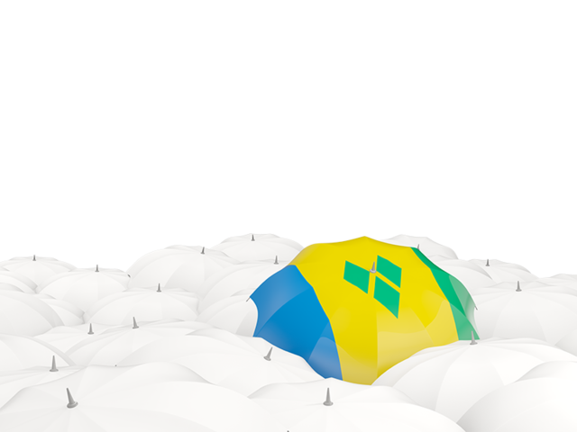 White umbrellas with flag. Download flag icon of Saint Vincent and the Grenadines at PNG format