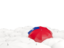 Samoa. White umbrellas with flag. Download icon.