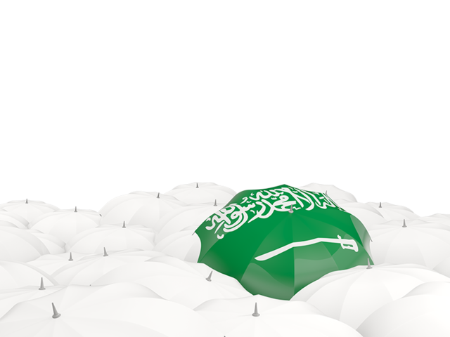 White umbrellas with flag. Download flag icon of Saudi Arabia at PNG format