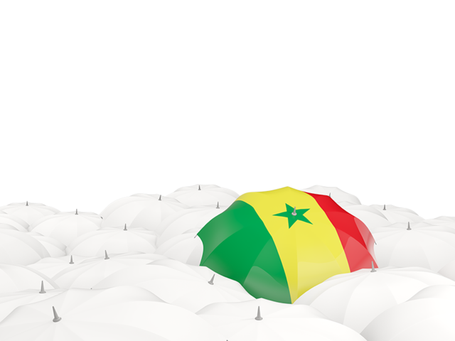 White umbrellas with flag. Download flag icon of Senegal at PNG format