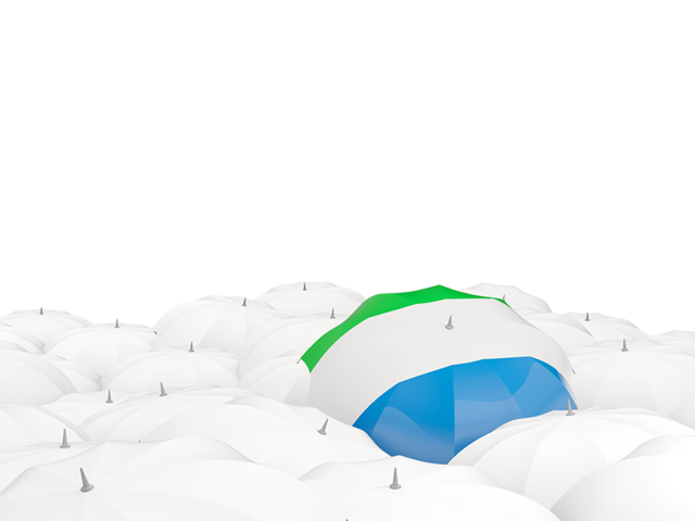 White umbrellas with flag. Download flag icon of Sierra Leone at PNG format
