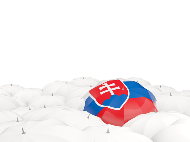 White umbrellas with flag. Download flag icon of Slovakia at PNG format