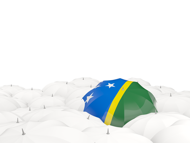 White umbrellas with flag. Download flag icon of Solomon Islands at PNG format