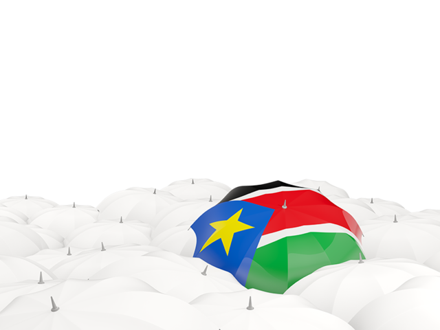 White umbrellas with flag. Download flag icon of South Sudan at PNG format