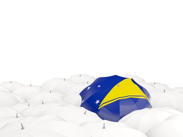 White umbrellas with flag. Download flag icon of Tokelau at PNG format