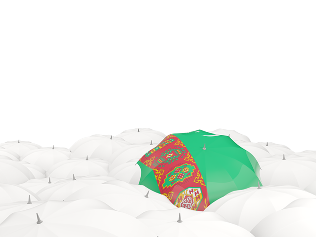 White umbrellas with flag. Download flag icon of Turkmenistan at PNG format