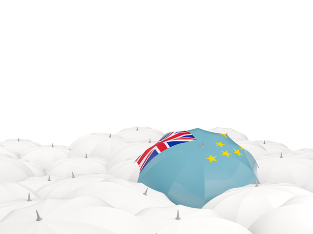 White umbrellas with flag. Download flag icon of Tuvalu at PNG format
