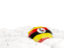 Uganda. White umbrellas with flag. Download icon.