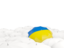 Ukraine. White umbrellas with flag. Download icon.