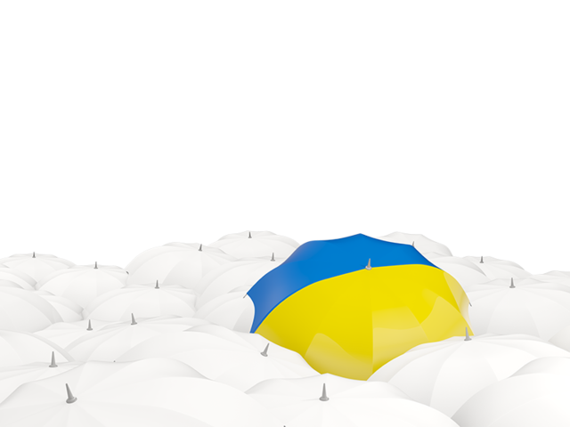 White umbrellas with flag. Download flag icon of Ukraine at PNG format