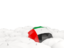 United Arab Emirates. White umbrellas with flag. Download icon.