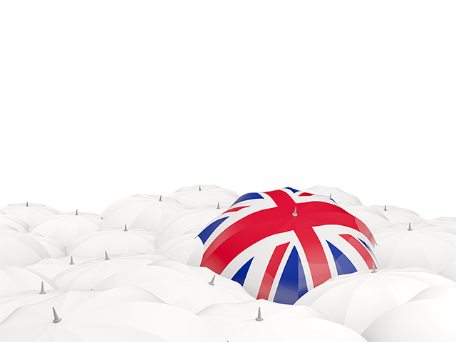 White umbrellas with flag. Download flag icon of United Kingdom at PNG format