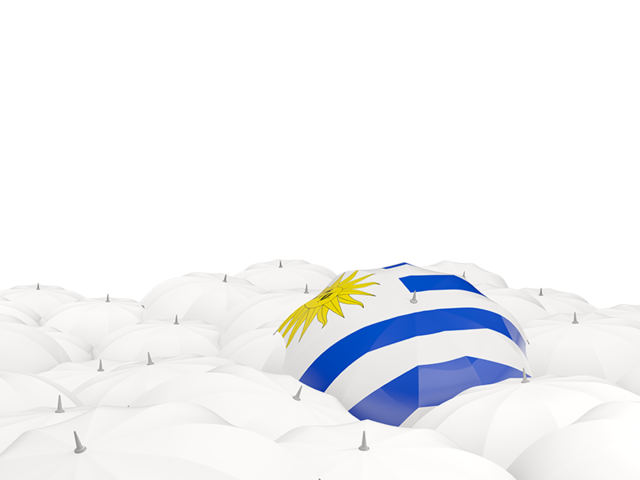 White umbrellas with flag. Download flag icon of Uruguay at PNG format