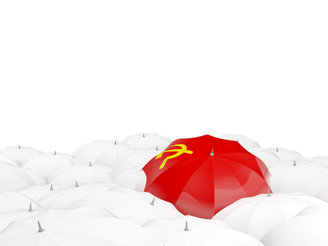 White umbrellas with flag. Download flag icon of Soviet Union at PNG format
