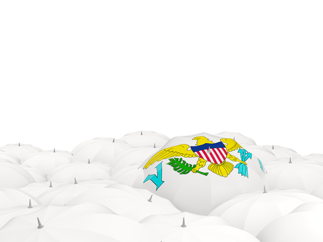 White umbrellas with flag. Download flag icon of Virgin Islands of the United States at PNG format