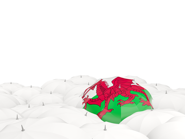White umbrellas with flag. Download flag icon of Wales at PNG format